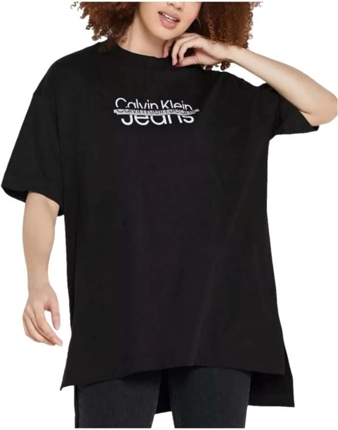 Calvin Klein Verstoord Logo Oversized T-shirt Black Dames