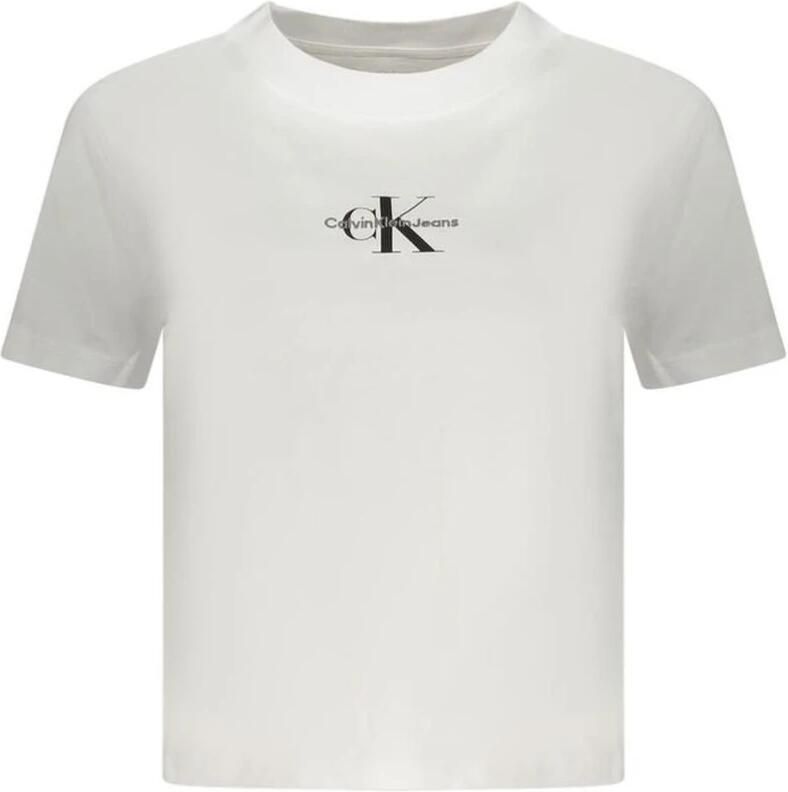 Calvin Klein Jeans Wit Katoenen Ronde Hals T-Shirt White Dames - Foto 4