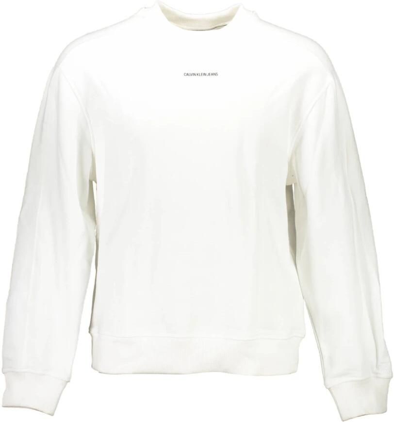 Calvin Klein Witte Crewneck Sweatshirt met Lange Mouwen White Heren