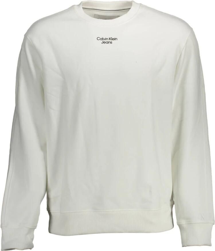 Calvin Klein Witte Crewneck Sweatshirt met Lange Mouwen en Print Logo White Heren - Foto 3
