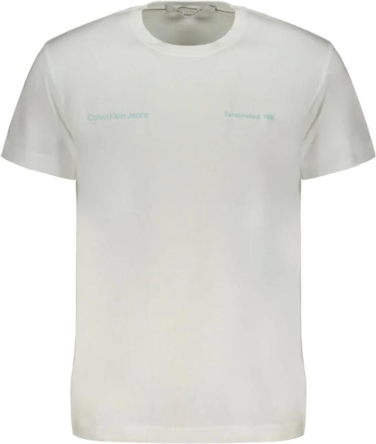 Calvin Klein Wit Katoenen T-Shirt Met Korte Mouwen White Heren