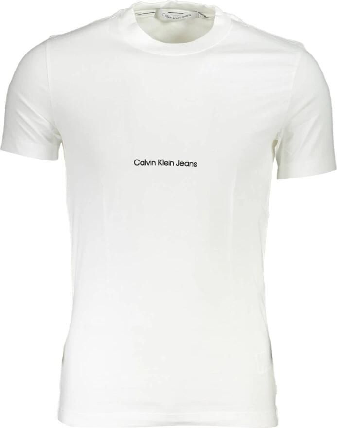 Calvin Klein Jeans Heren Katoenen T-Shirt Herfst Winter Collectie White Heren