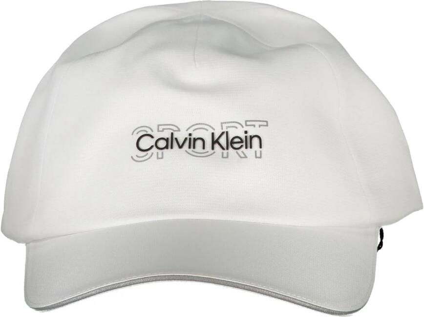 Calvin Klein Witte Heren Zonneklep Pet met Logo Print White Heren
