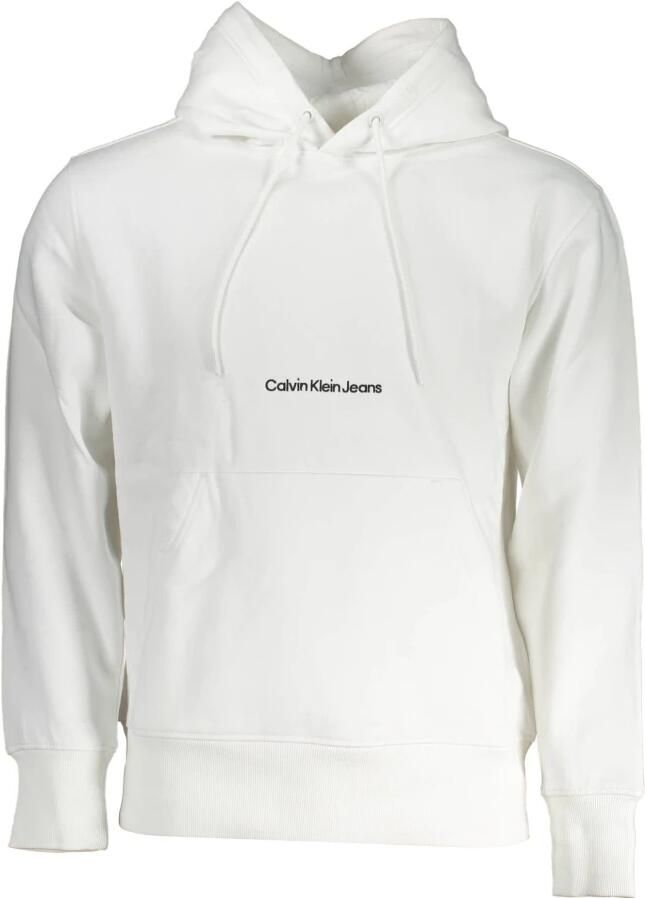 Calvin Klein Institutional Hoodie Wit Zwart Logo White Heren