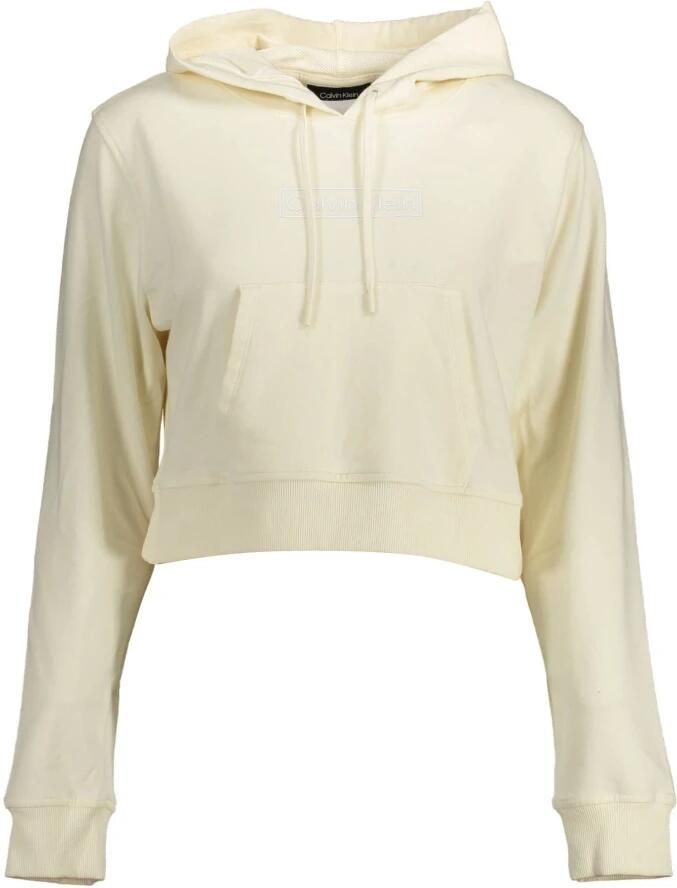 Calvin Klein Witte Katoenen Trui met Capuchon en Print Beige Dames - Foto 1