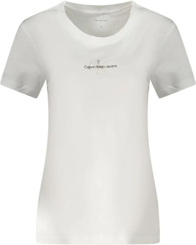 Calvin Klein Jeans Witte Katoenen T-shirt met Korte Mouwen White Dames - Foto 4