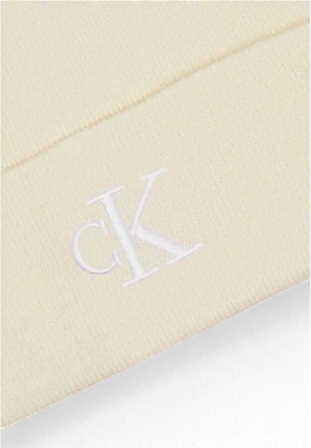 Calvin Klein Jeans Beanie met brede omslag en logostitching