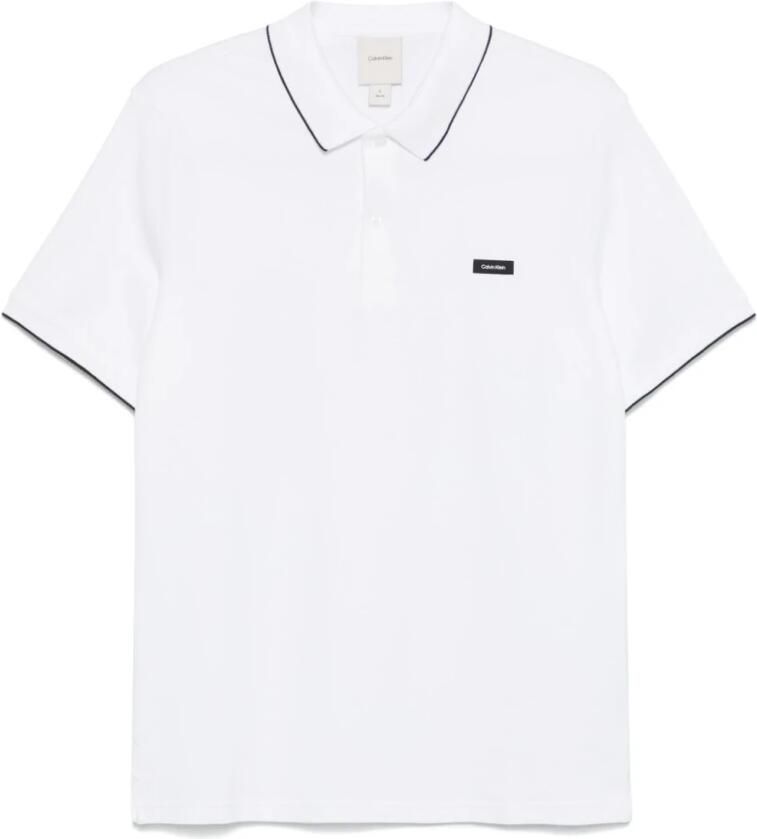 Calvin Klein Moderne Stretch Pique Tippin Polo White Heren