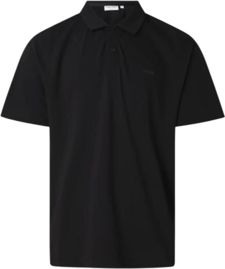 Calvin Klein Zachte Ottoman Logo Kraag Polo Shirt Black Heren