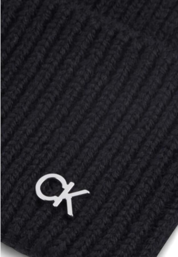 CK Calvin Klein Beanie van een mix van wol en kasjmier met labelapplicatie