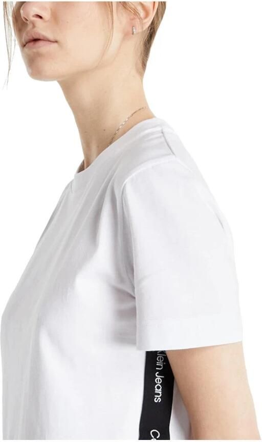 Calvin Klein Zijcontrast Jurk White Dames