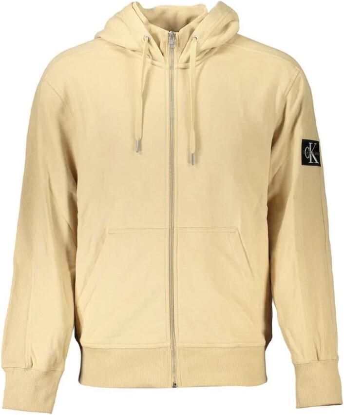 Calvin Klein Stijlvolle Hoodie met Rits in Beige Heren