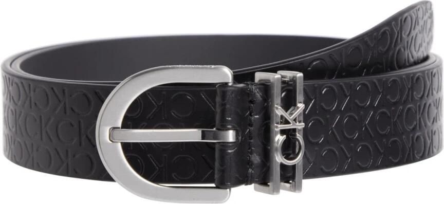 Calvin Klein Zwarte Leren Damesriem met Gespsluiting Black Dames