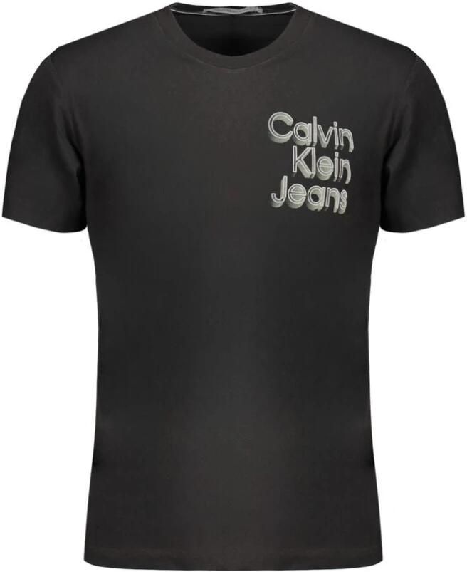 Calvin Klein Zwart Katoenen T-shirt met Print Logo Black Heren