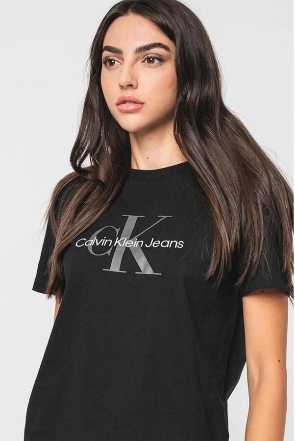 Calvin Klein Zwart Logo Katoenen T-shirt Black Dames