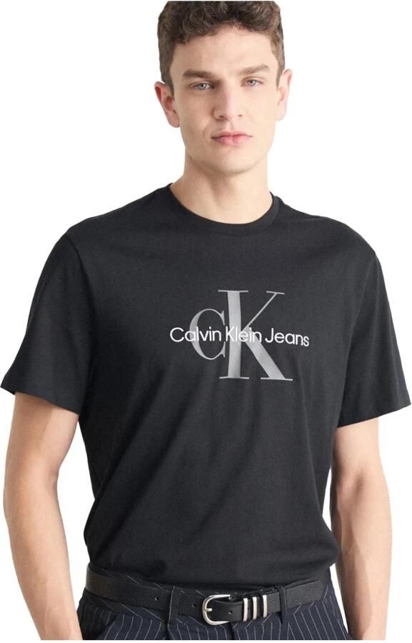 Calvin Klein Jeans Korte Mouw Logo Voorkant Heren T-Shirt Black Heren - Foto 2