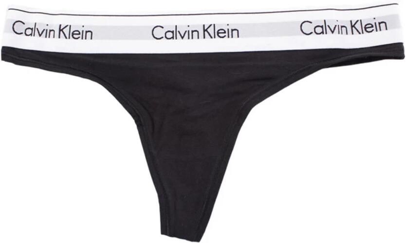 Calvin Klein Zwarte String Ondergoed Elastische Taille Black Dames - Foto 3