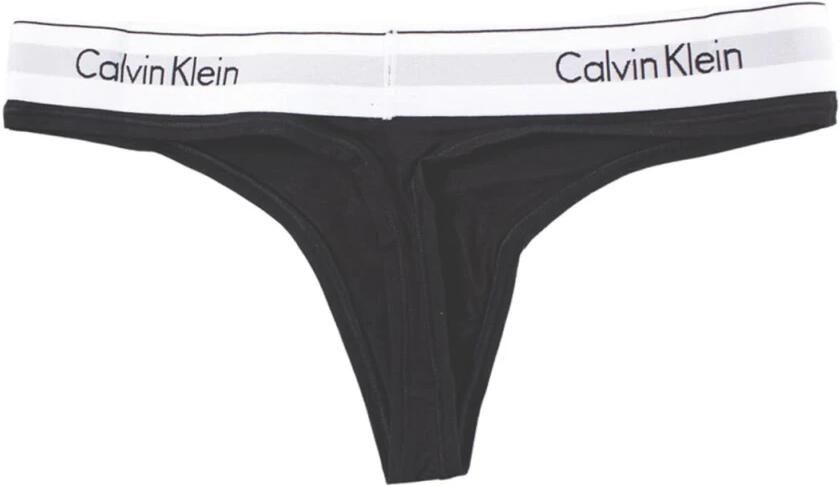 Calvin Klein Zwarte String Ondergoed Elastische Taille Black Dames - Foto 4