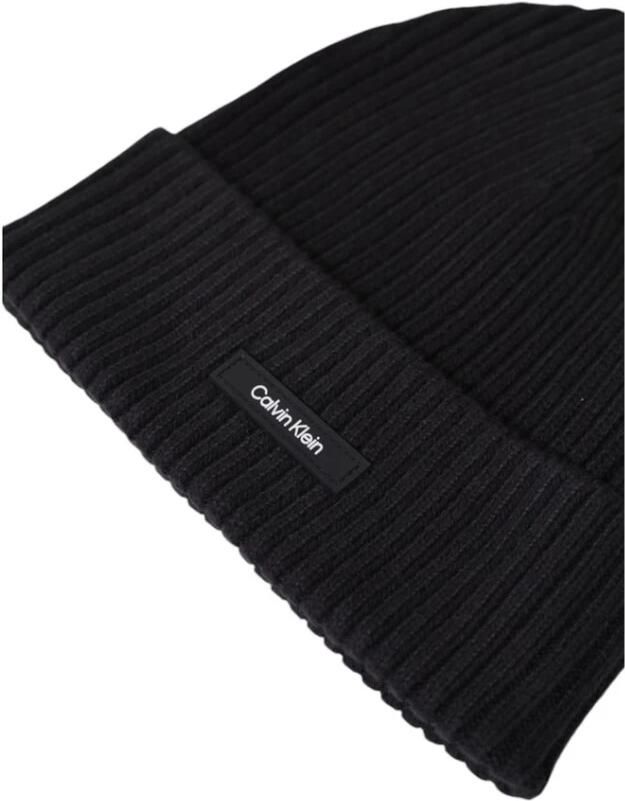 Calvin Klein Zwarte Biologische Katoenen Hoed & Muts Black Heren