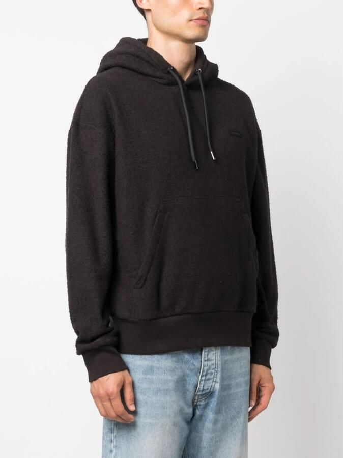 Calvin Klein Zwarte Boucle Katoenmix Hoodie voor Heren Black Heren