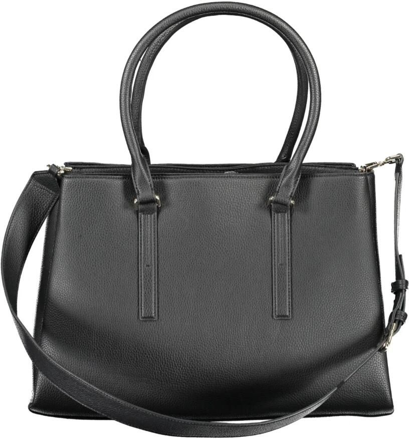 Calvin Klein Zwarte Polyester Handtas met Schouderhengsels Black Dames