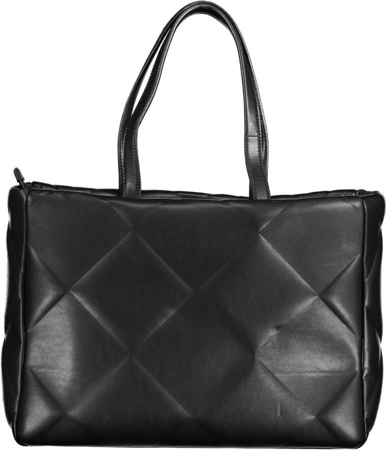 Calvin Klein Zwarte Schoudertas met Ritssluiting Black Dames