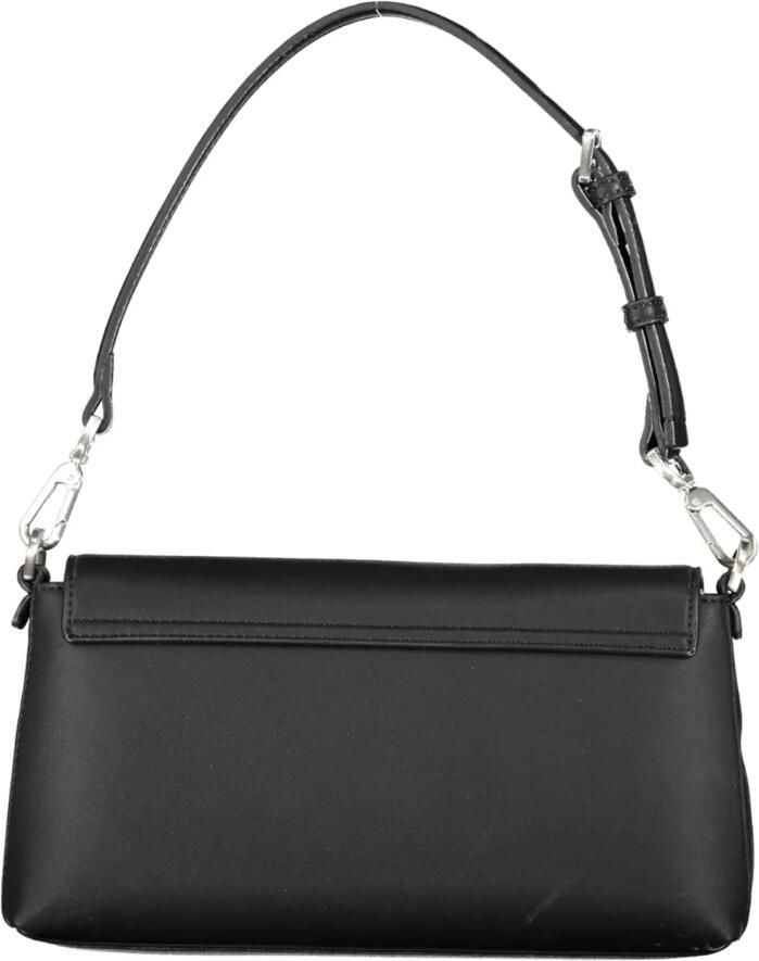Calvin Klein Zwarte Polyester Handtas met Afneembare Handgreep Black Dames