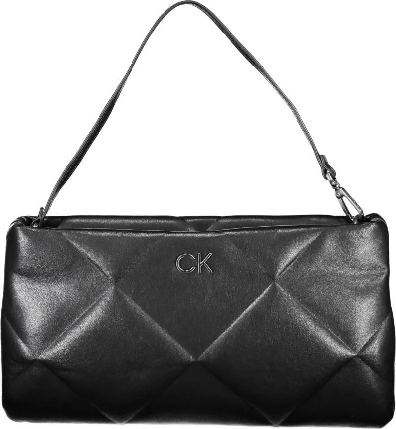 Calvin Klein Zwarte Polyester Handtas met Applicatie Black Dames