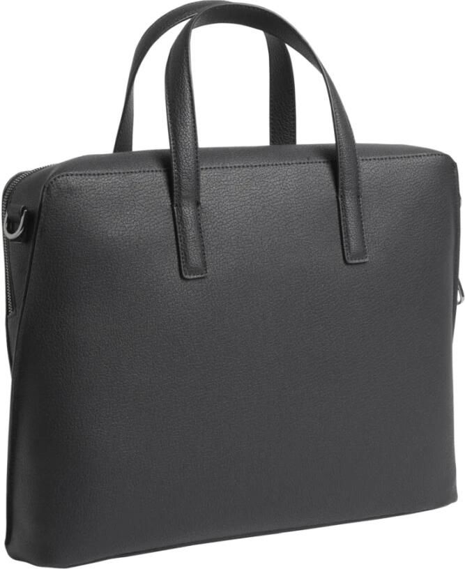 Calvin Klein Zwarte Diagonale Laptoptas Black Heren