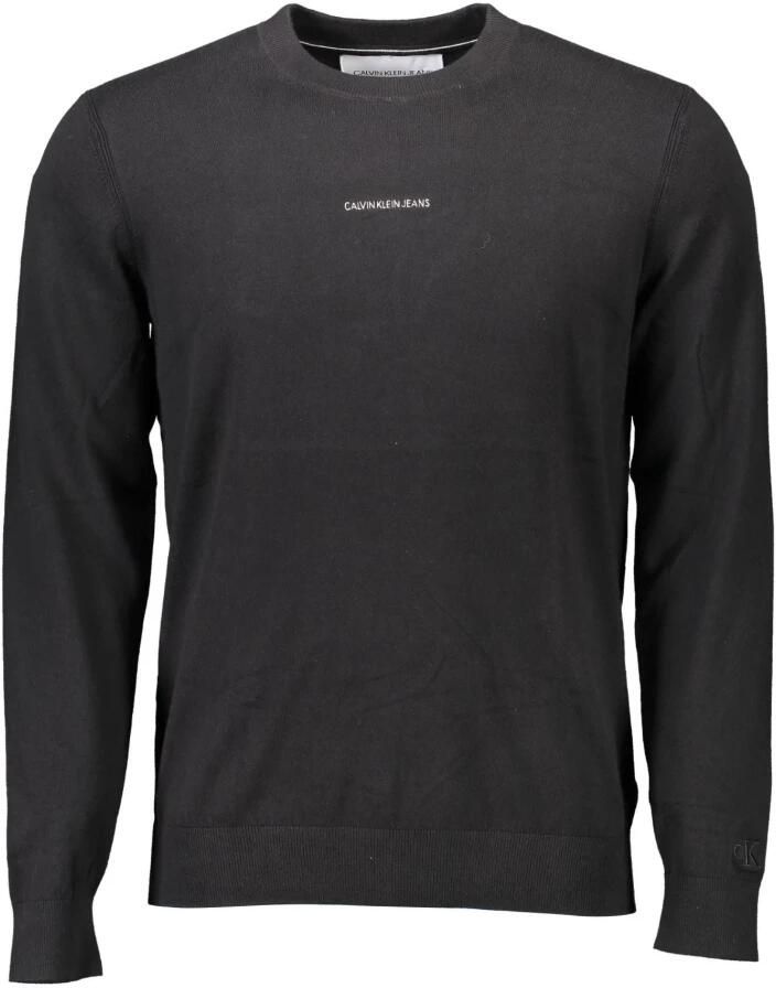 Calvin Klein Zwarte geborduurde trui met lange mouwen Black Heren