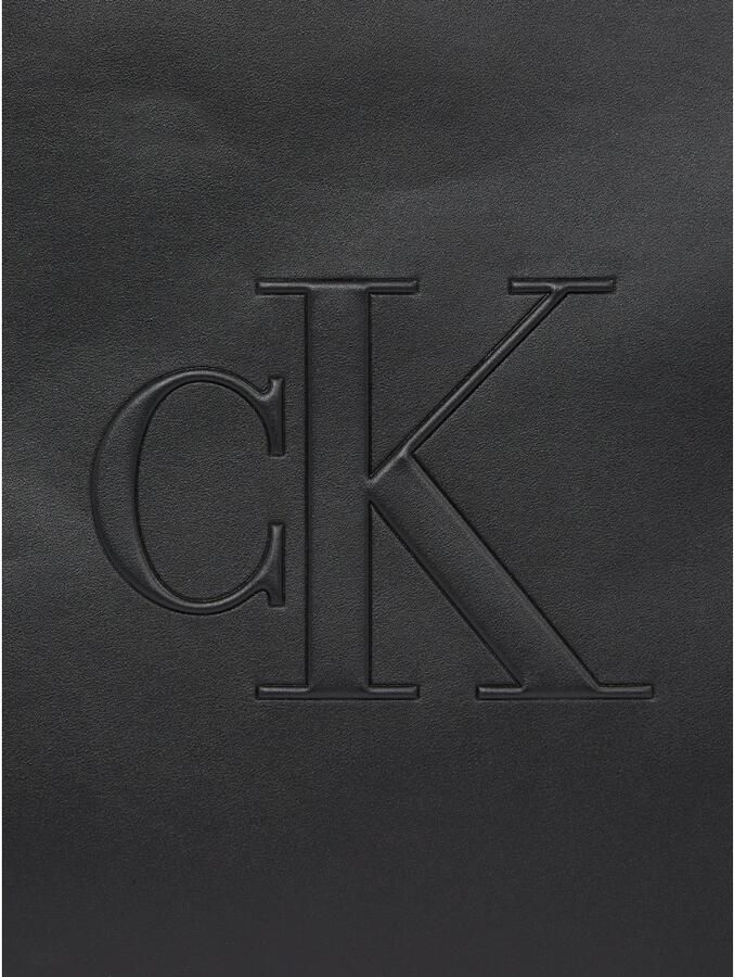 Calvin Klein Jeans Slanke Tote Deboss Collectie Herfst Winter Black Dames