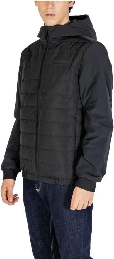 Calvin Klein Zwarte Gewatteerde Hoodie Jas Mannen Herfst Winter Black Heren - Foto 3