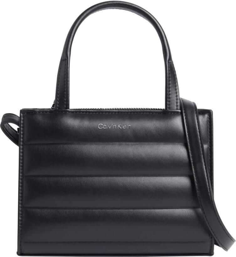 Calvin Klein Zwarte Line Quilt Mini Tote Schoudertas Black Dames - Foto 4