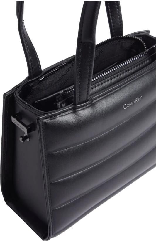 Calvin Klein Zwarte Line Quilt Mini Tote Schoudertas Black Dames - Foto 3