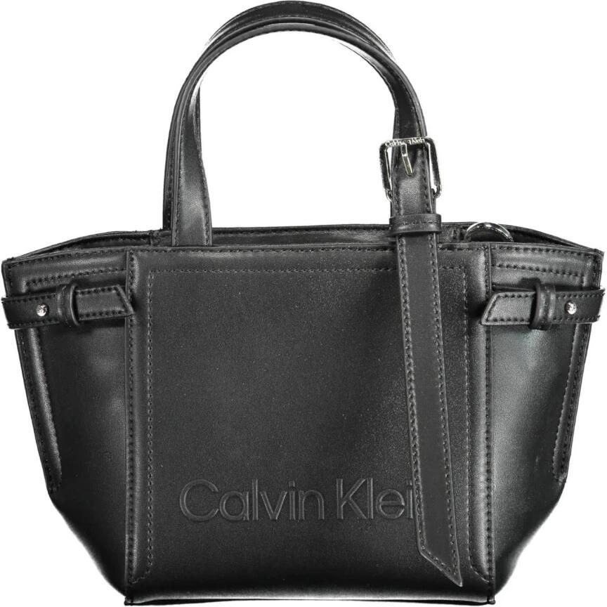 Calvin Klein Zwarte dameshandtas met afneembare band Black Dames