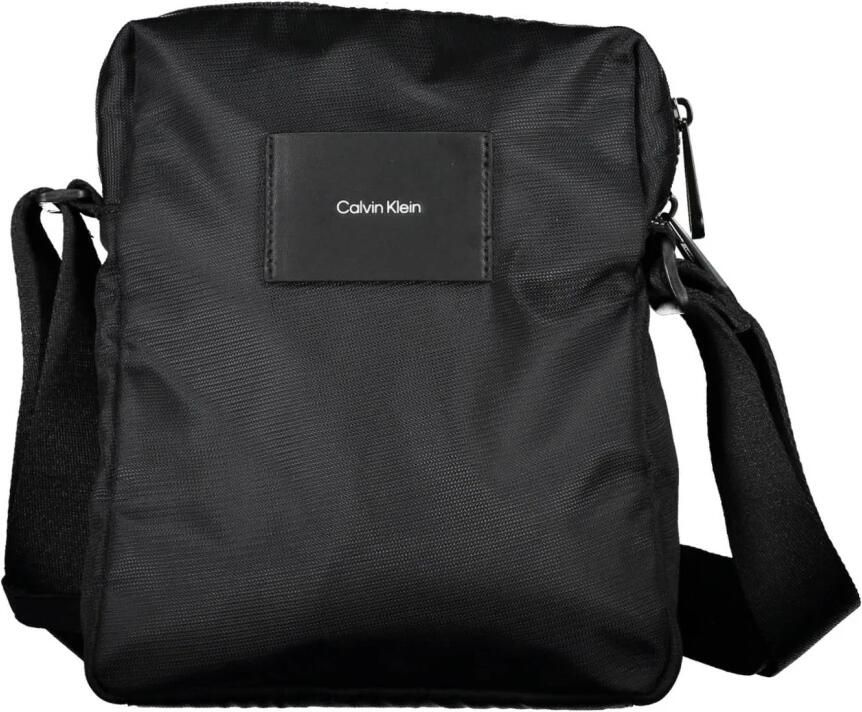 Calvin Klein Zwarte Polyester Schoudertas met Verstelbare Band Zwart Heren