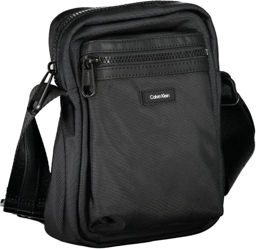 Calvin Klein Zwarte Heren Schoudertas Contrast Details Black Heren