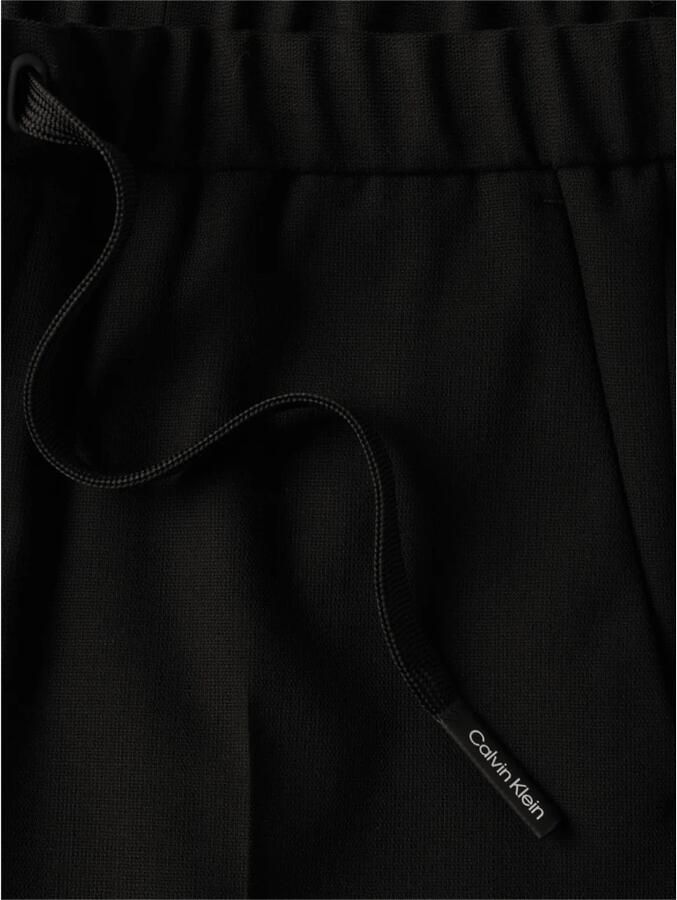 Calvin Klein Zwarte Wollen Broek met Elastische Tailleband Zwart Heren