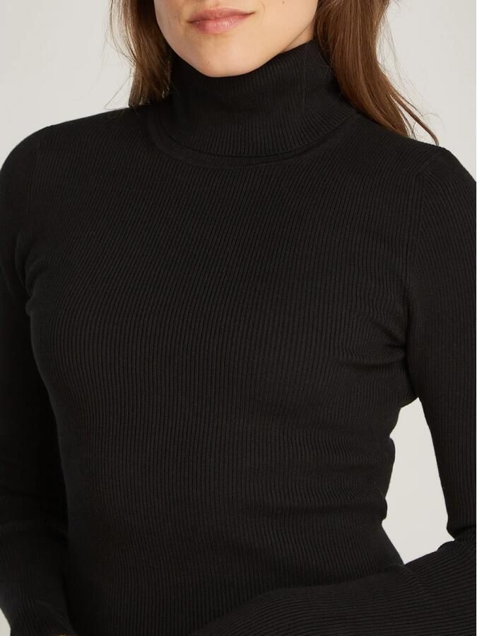 Calvin Klein Jeans Stijlvolle Strakke Woven Label Jurk Black Dames - Foto 4