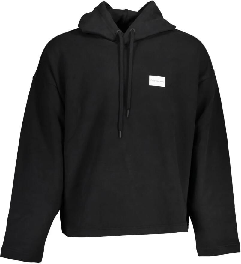 Calvin Klein Zwarte hoodie met logo-applicatie Black Heren