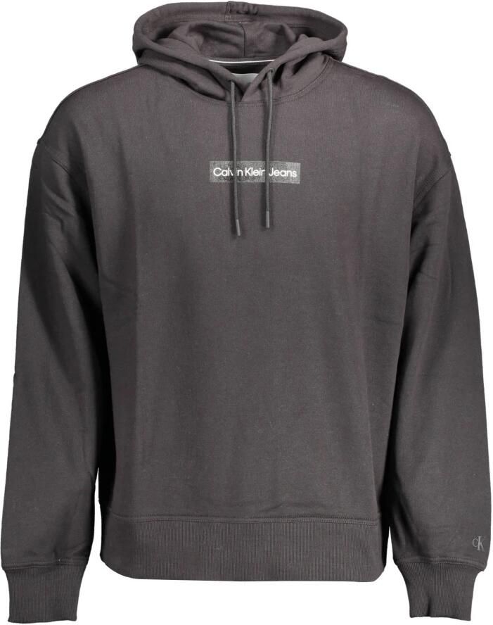 Calvin Klein Zwarte hoodie met print en contrastdetails Black Heren