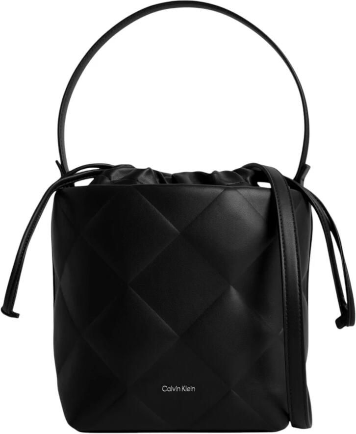 Calvin Klein Gewatteerde Bucket Handtas met Materialen Black Dames - Foto 3