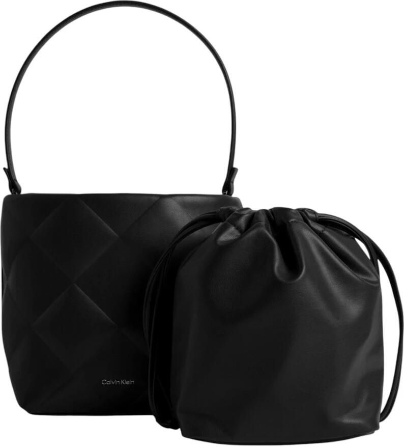 Calvin Klein Gewatteerde Bucket Handtas met Materialen Black Dames - Foto 2