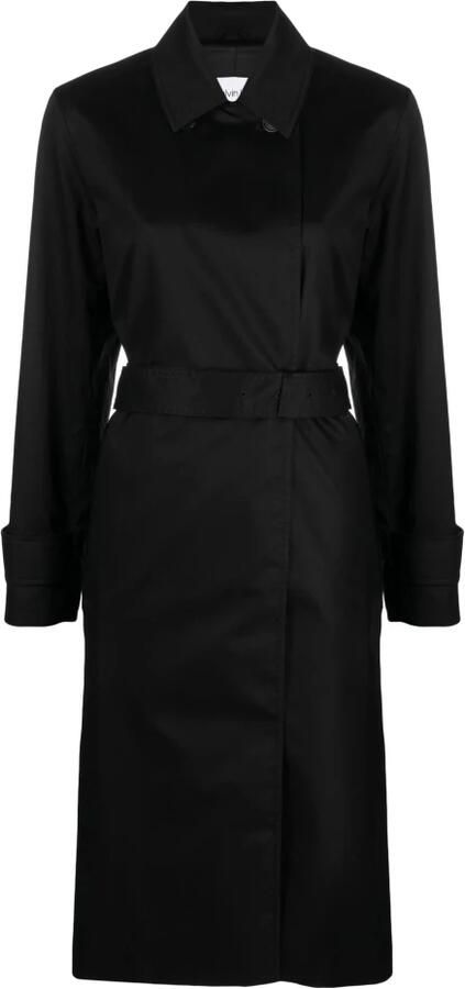 Calvin Klein Zwarte Katoenen Casual Trenchcoat Black Dames