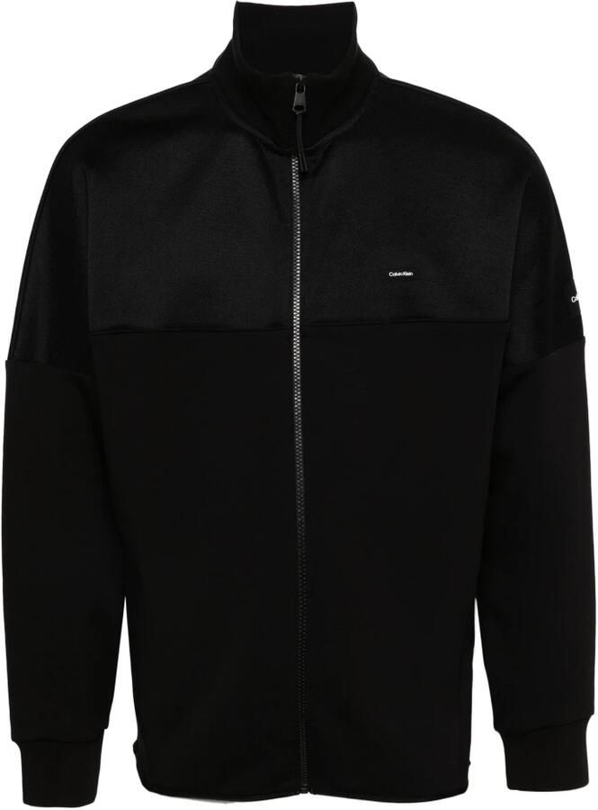 Calvin Klein Zwarte Katoenen Rits Sweater Hoodie Black Heren