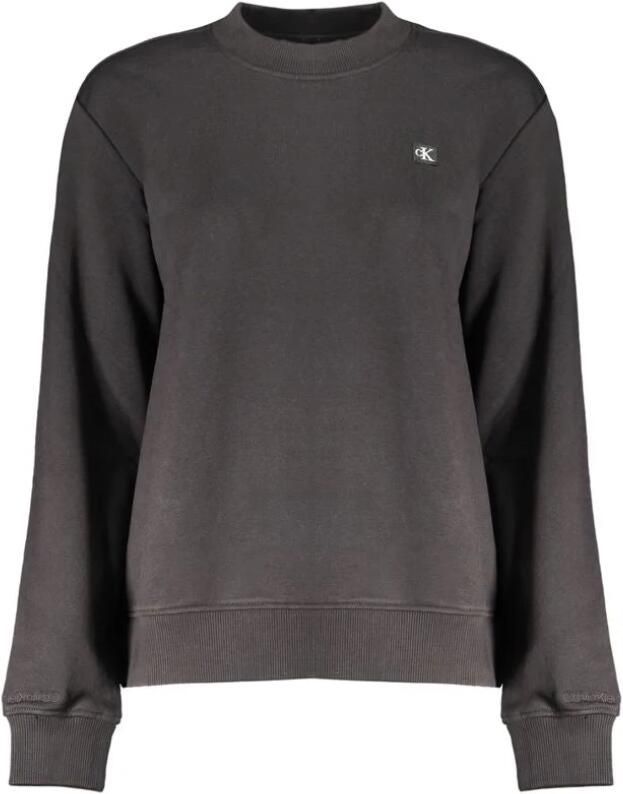 Calvin Klein Zwarte katoenen sweatshirt met applicatielogo Black Heren