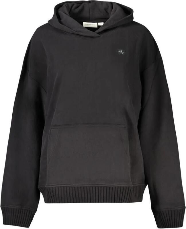 Calvin Klein Zwarte hoodie met logo-applicatie Black Dames
