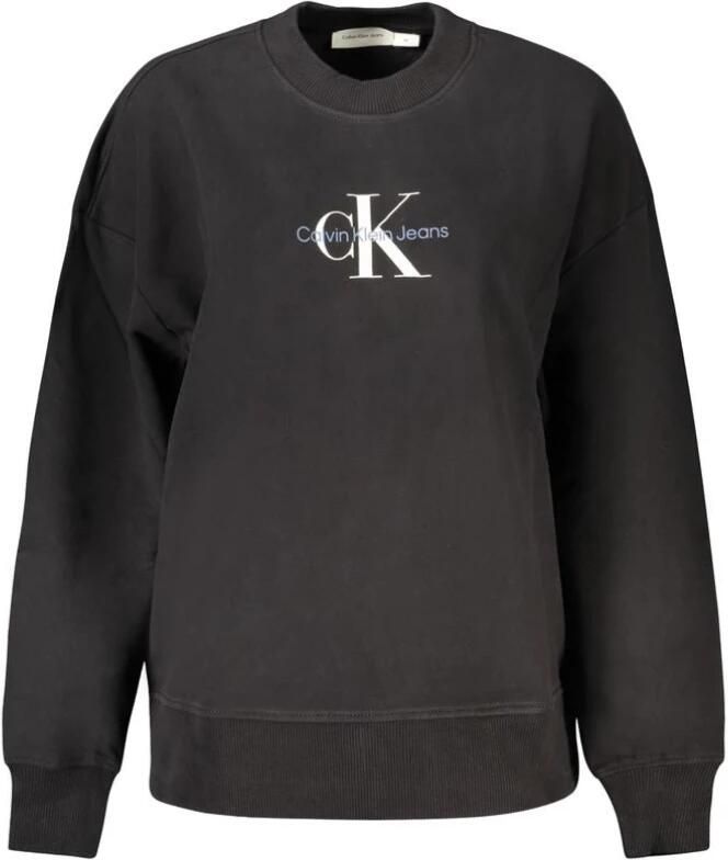 Calvin Klein Zwarte Sweatshirt met Print en Lange Mouwen Black Dames