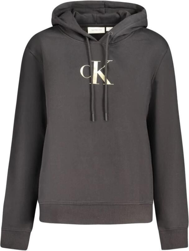 Calvin Klein Hoodie met bedrukt logo Regular Fit Black Dames - Foto 2