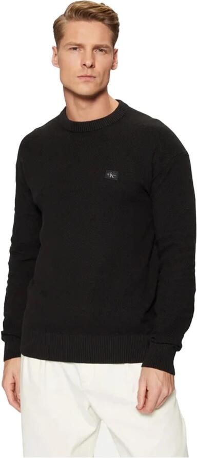 Calvin Klein Trui met ronde hals CASUAL TEXTURE SWEATER Logoborduring ronde hals - Foto 5
